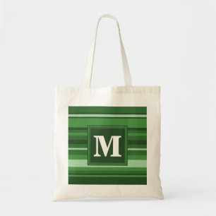 Bolso De Tela Bandas verdes monográficas