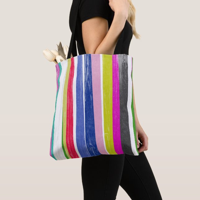 Bolso De Tela Bandas verticales (Detalle)