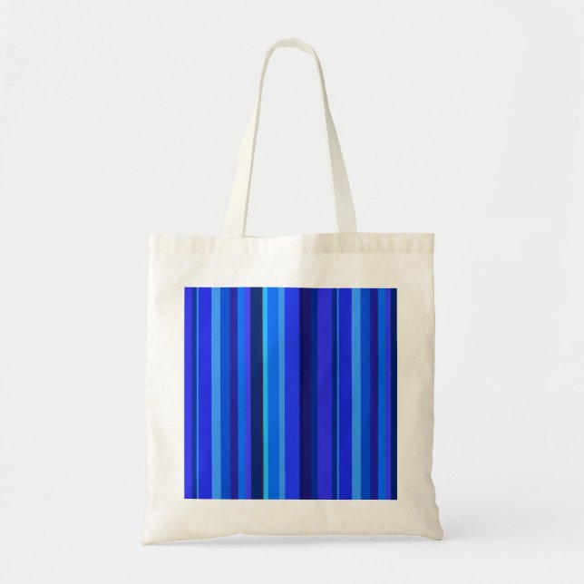 Bolso De Tela Bandas verticales azules (Frente)