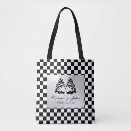 Bolso De Tela Bandera a cuadros de coches de carreras