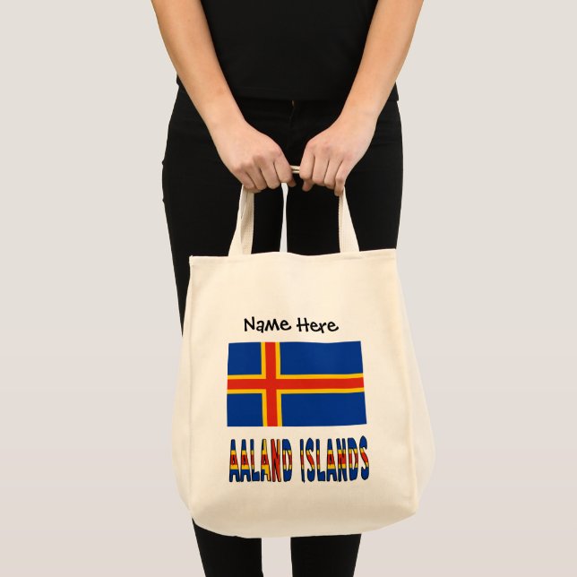 Bolso De Tela Bandera Ålander de las Islas Ashland personalizada (Anverso (producto))
