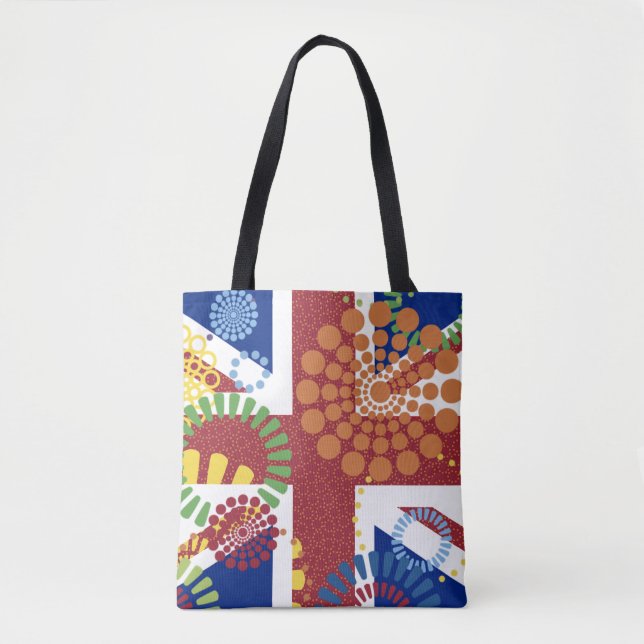 Bolso De Tela Bandera alegre de Union Jack Británicos (Anverso)