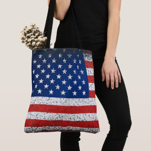 Bolso De Tela Bandera Americana Estilo Grunge