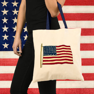 Bolso De Tela Bandera Americana Patriótica Vintage, Cuatro de Ju