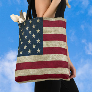 Bolso De Tela Bandera Americana Patriótica Vintage, Cuatro de Ju