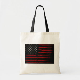 Bolso De Tela Bandera Americana Roja y Negra