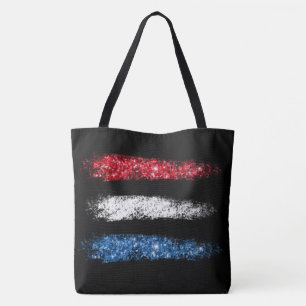 Bolso De Tela *~* Bandera americana simple moderna grande