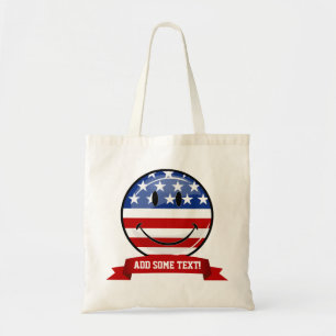 Bolso De Tela Bandera americana sonriente