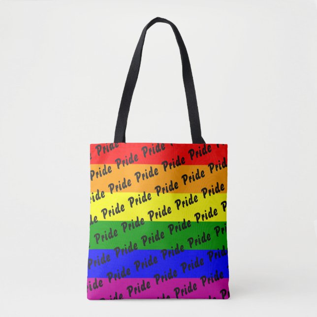 Bolso De Tela Bandera arcoiris del orgullo gay (Anverso)