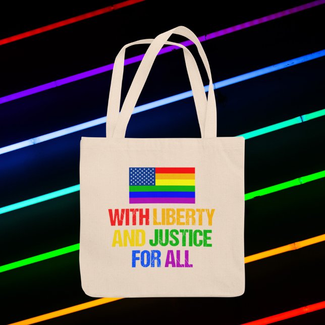 Bolso De Tela Bandera arcoiris estadounidense Orgullo gay por lo (Subido por el creador)