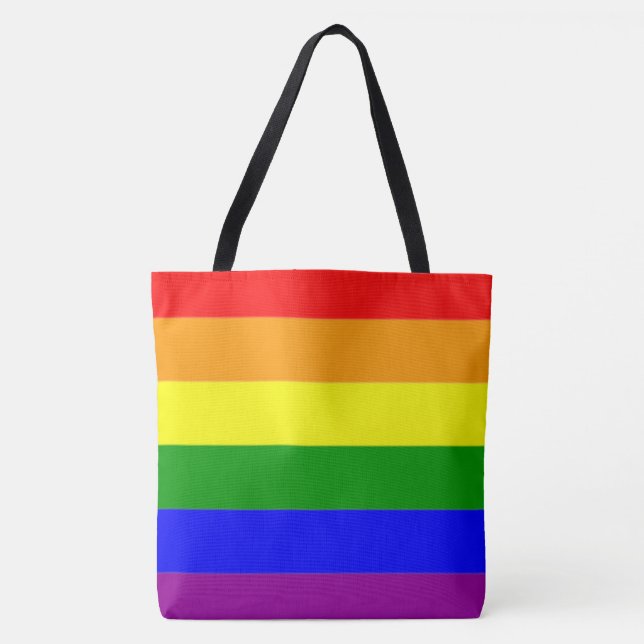 Bolso De Tela Bandera arcoiris Guay y clásica (Anverso)