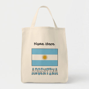 Bolso De Tela Bandera Argentina Personalizada