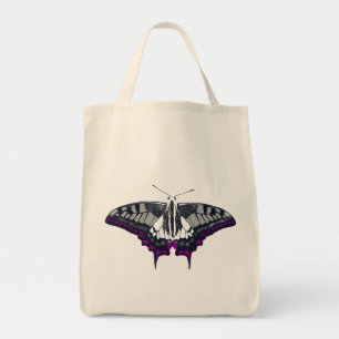 Bolso De Tela Bandera asexual mariposa de cerda