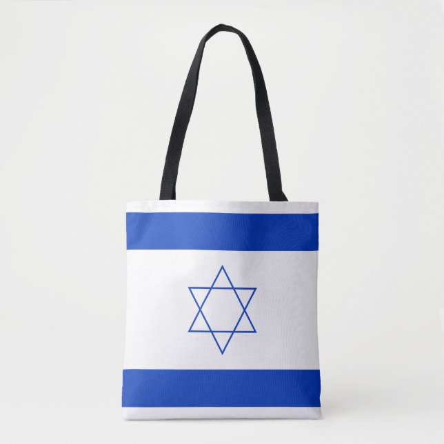 Bolso De Tela Bandera azul y blanca de Israel (Anverso)