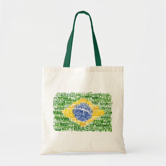Bolso De Tela Bandera brasileña - el Brasil textual (Frente)