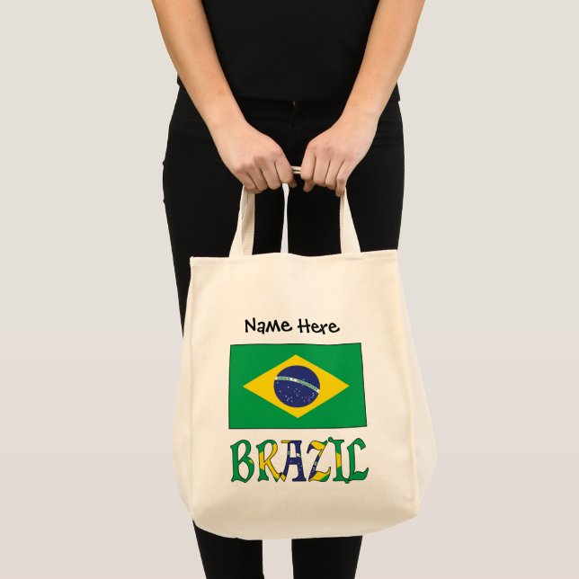 Bolso De Tela Bandera brasileña personalizada (Anverso (producto))