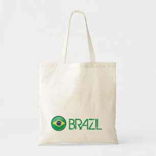 Bolso De Tela Bandera brasileña redonda brillante