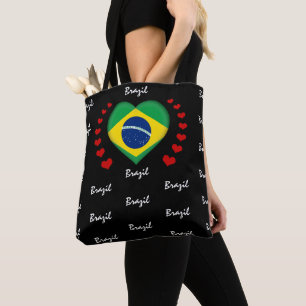 Bolso De Tela Bandera brasileña y deporte de bandera brasileña