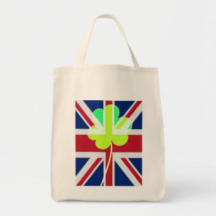 Bolso De Tela Bandera británica irlandesa Shamrock Clover St. Pa