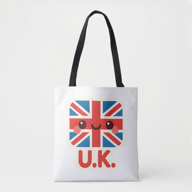 Bolso De Tela Bandera británica Kawaii - Diseño británico bonito (Anverso)