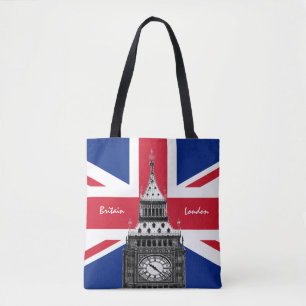 Bolso De Tela Bandera británica y Big Ben - Hinchas británicos