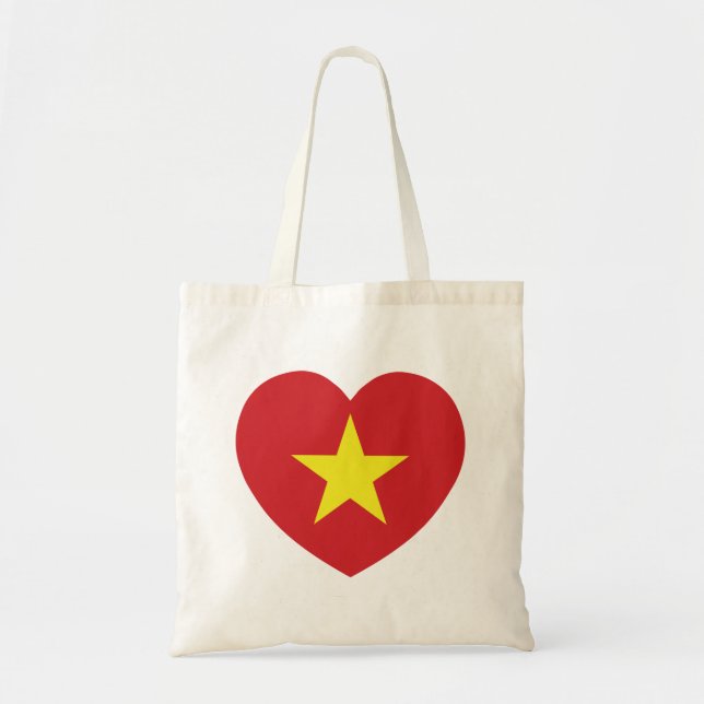 Bolso De Tela Bandera cardíaca de Vietnam (Frente)
