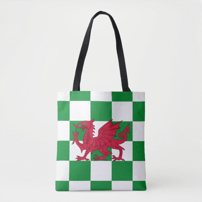 Bolso De Tela Bandera Celta Dragón Rojo Místico de Gales (Anverso)