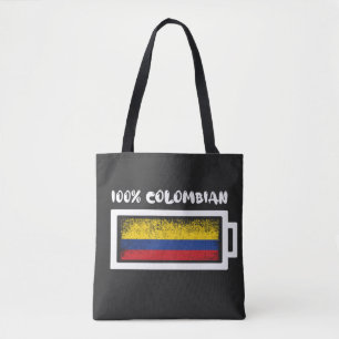 Bolso De Tela Bandera colombiana del 100 por ciento