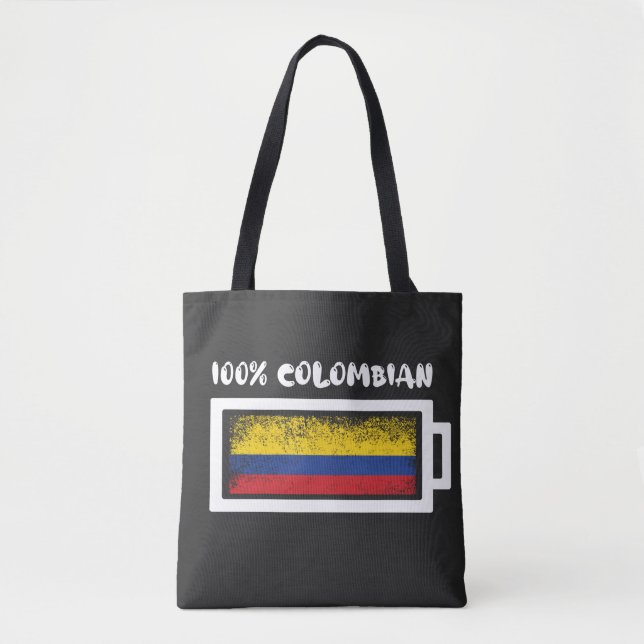 Bolso De Tela Bandera colombiana del 100 por ciento (Anverso)