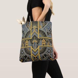 Bolso De Tela Bandera con patrimonio Art Deco Nombre personali