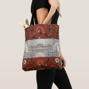 Bolso De Tela Bandera con patrimonio Art Deco Nombre personali