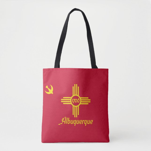 Bolso De Tela Bandera de Albuquerque, Nuevo México Tote Bag (Anverso)