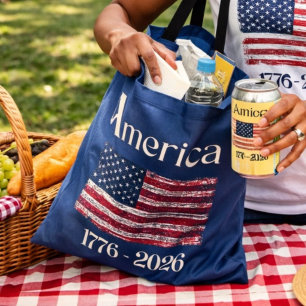 Bolso De Tela Bandera de América 1776 a 2026 USA 250 Aniversario