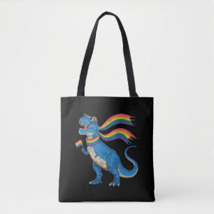 Bolso De Tela Bandera de arcoíris Dino Trex Orgullo Gay Aliado L