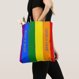 Bolso De Tela Bandera de arcoíris personalizada LGBTQIA+ Love St