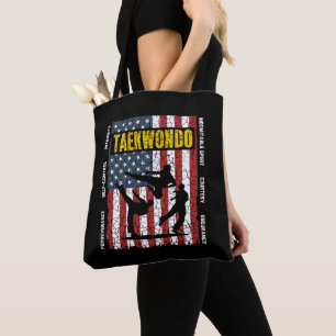 Bolso De Tela Bandera de artes marciales norteamericanas autocon