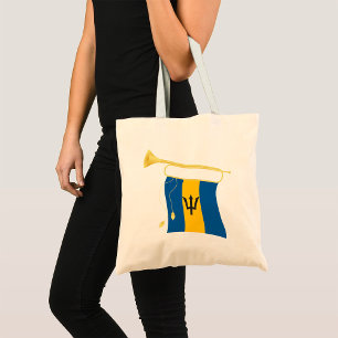 Bolso De Tela Bandera de Barbados con el Caribe patriótico Bugle