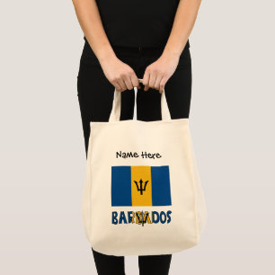 Bolso De Tela Bandera de Barbados Personalización Negra