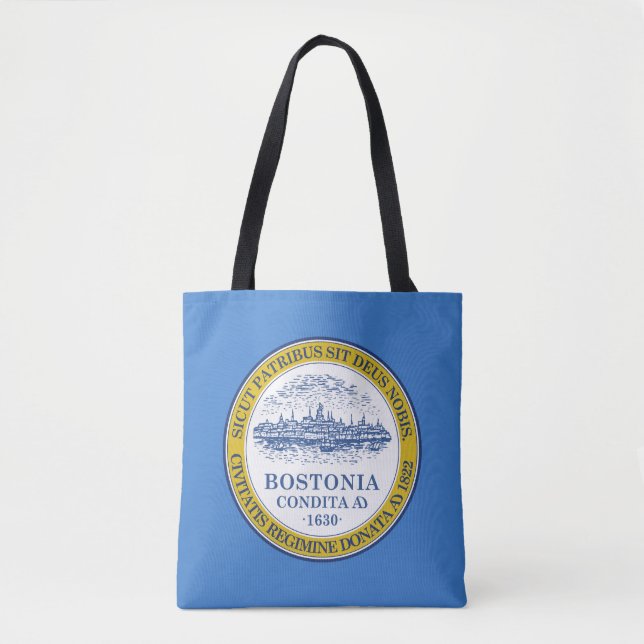 Bolso De Tela Bandera de Boston, Massachusetts Tote Bag (Anverso)