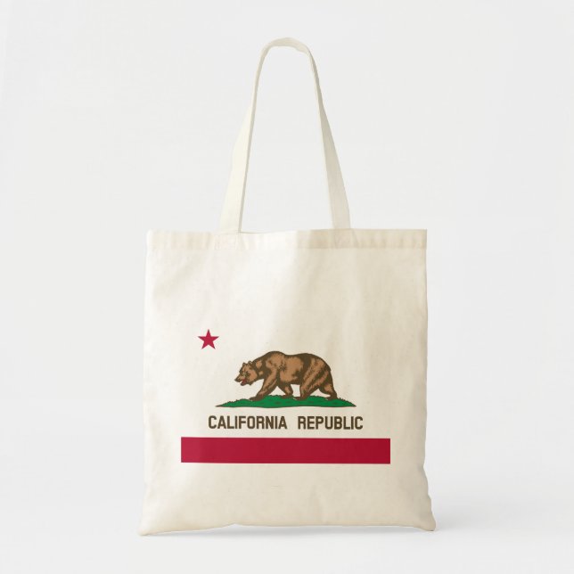 Bolso De Tela Bandera De California, California Tote Bag (Frente)