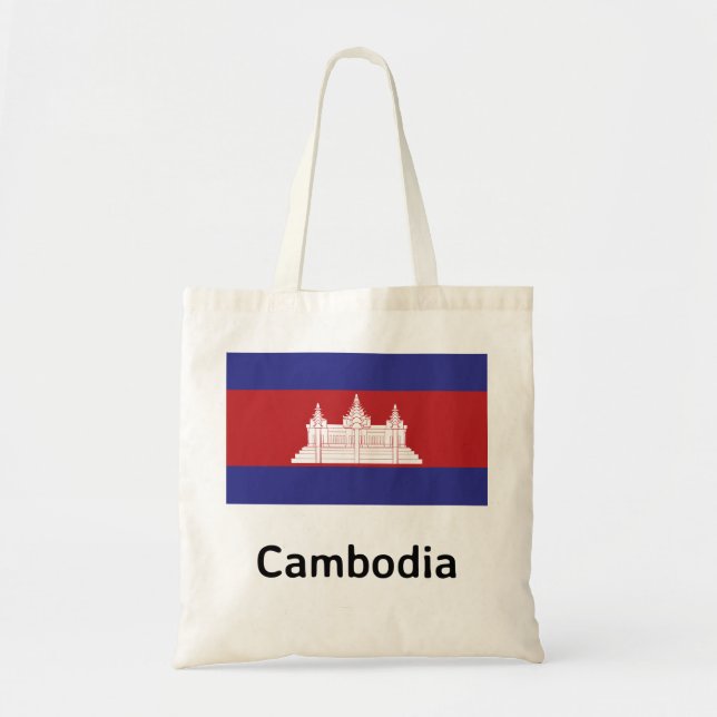 Bolso De Tela Bandera de Camboya (Frente)