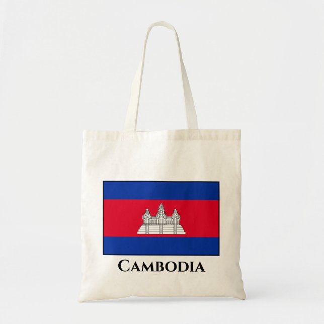 Bolso De Tela Bandera de Camboya (Frente)