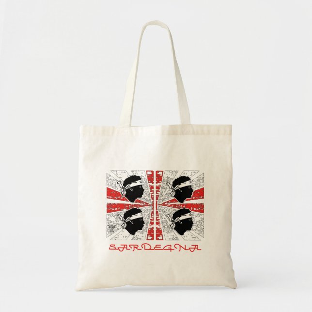 Bolso De Tela Bandera de Cerdeña - Grunge (Frente)