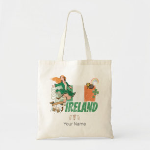 Bolso De Tela Bandera de cosecha de Irlanda San Patricio