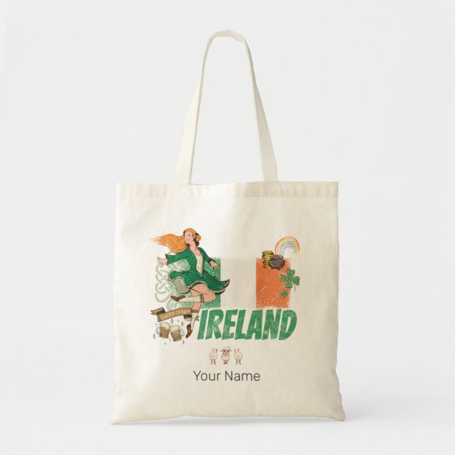 Bolso De Tela Bandera de cosecha de Irlanda San Patricio (Frente)