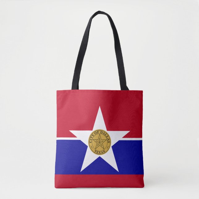 Bolso De Tela Bandera de Dallas, Texas Tote Bag (Anverso)