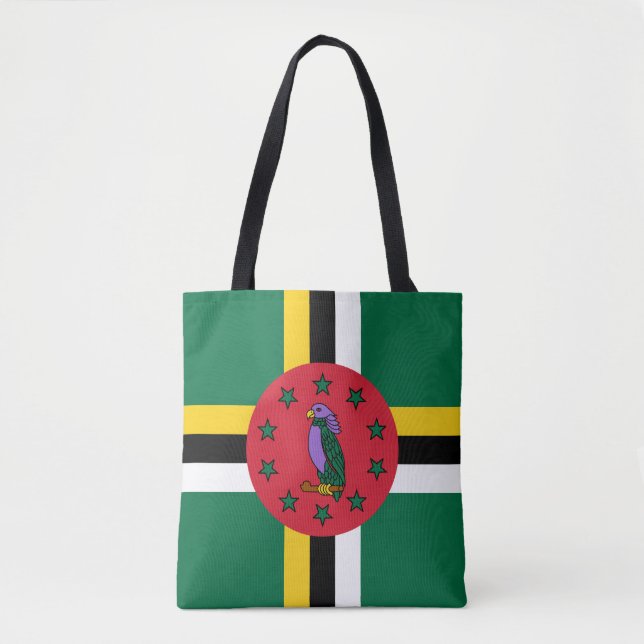 Bolso De Tela Bandera de Dominica (Anverso)