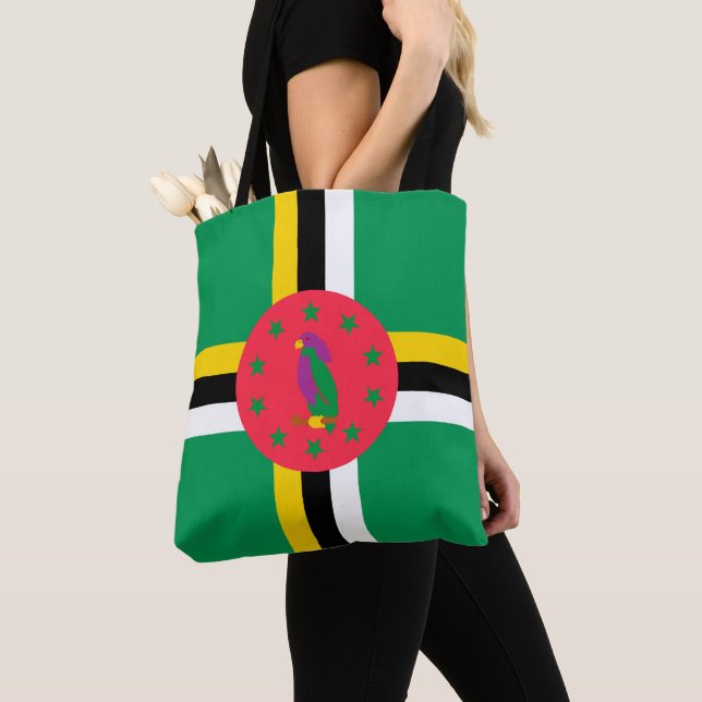 Bolso De Tela Bandera de Dominica (Detalle)