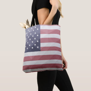 Bolso De Tela Bandera de EE. UU. Rojo Blanco Azul América Malla 