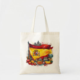 Bolso De Tela Bandera de España con famosos monumentos Tote Bag